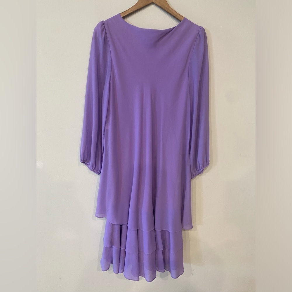 John’s Girl - Purple Tired ruffle midi dress - Picture 9 of 11